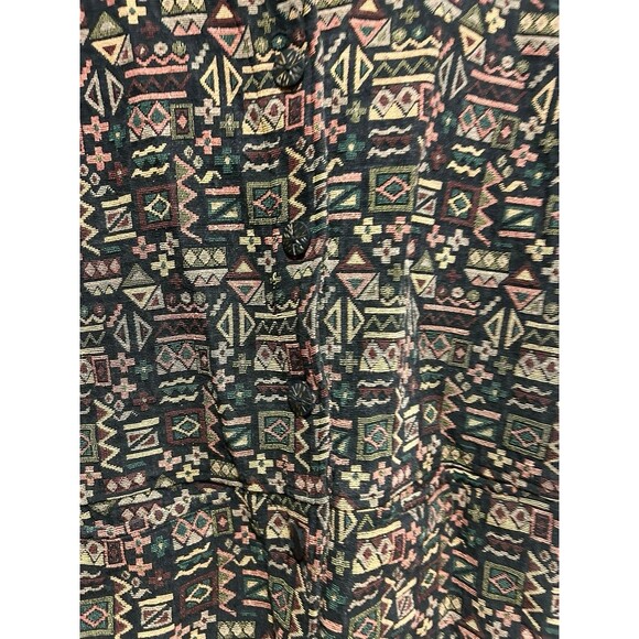 Vintage Chicos Design Western Tapestry Jacket Canvas 90s Size 1 or M Multicolor - Picture 3 of 7